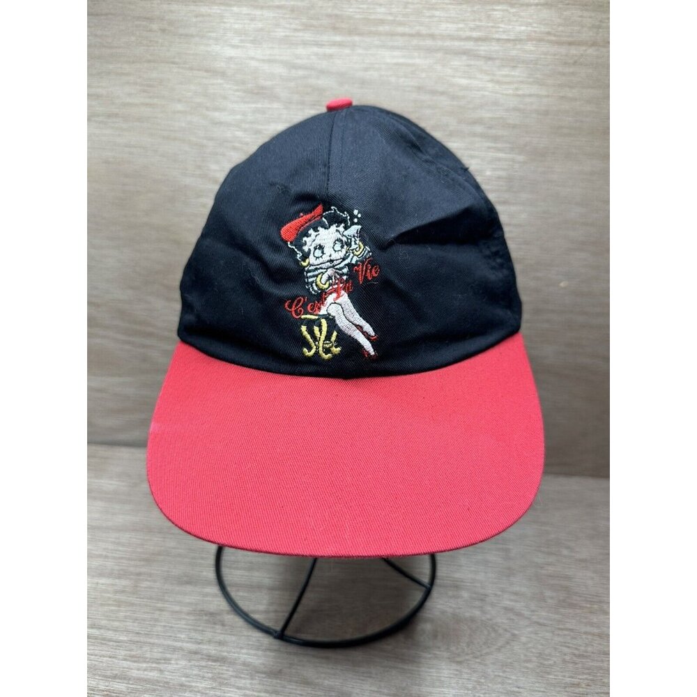 Vintage Betty Boop Hat Cap Snapback Black Red 90s 1930s Cartoon One Size